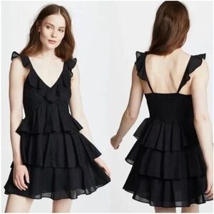 Kos Resort Tiered Black mini dress medium